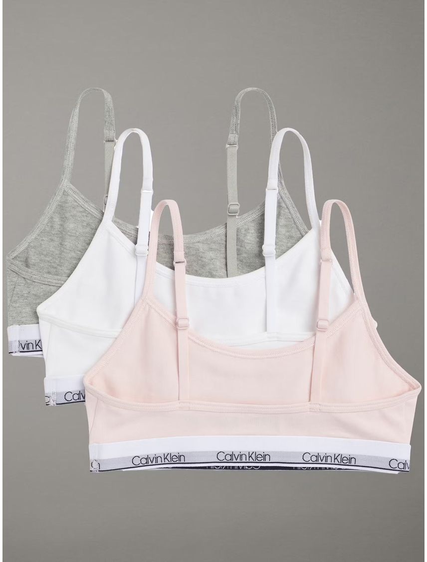 Pack 3 Cropped Bralettes para Niña