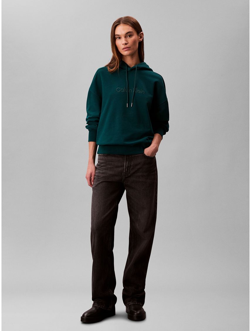 Polerón Con Gorro Y Logo Bordado