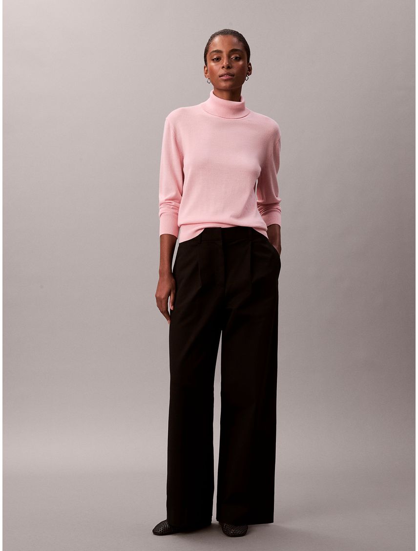 Sweater De Cuello Alto De Lana Merino