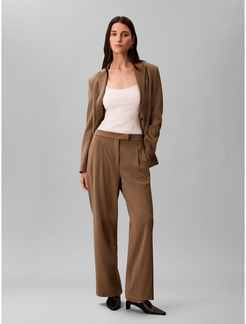 Pantalón Recto De Sarga Tailored