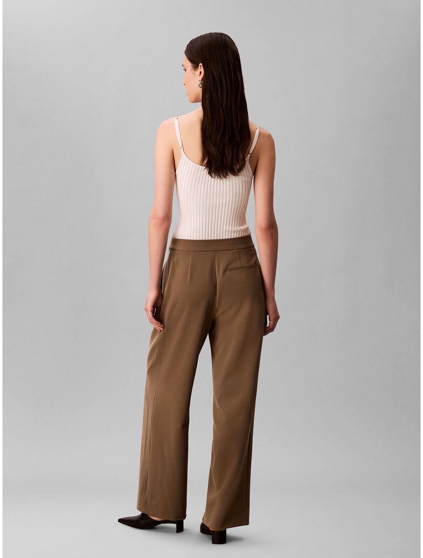 Pantalón Recto De Sarga Tailored