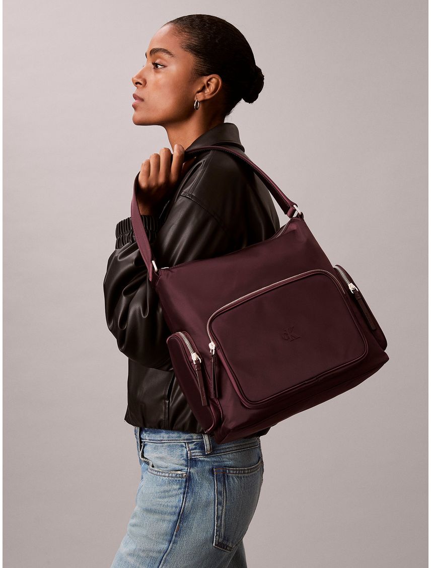 Cartera De Mano De Nailon De Satén Suave