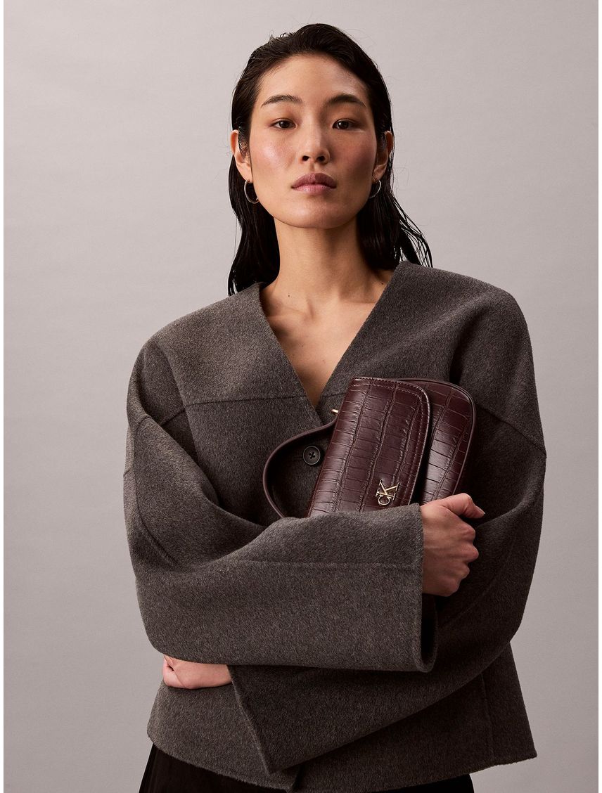 Bandolera Con Efecto Cocodrilo Con Cadena