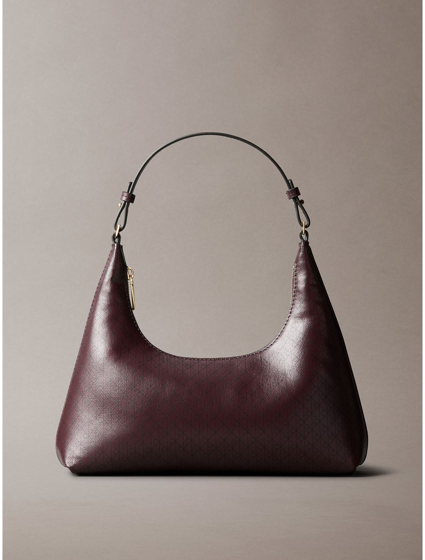 Cartera De Hombro Con Estampado De Monograma