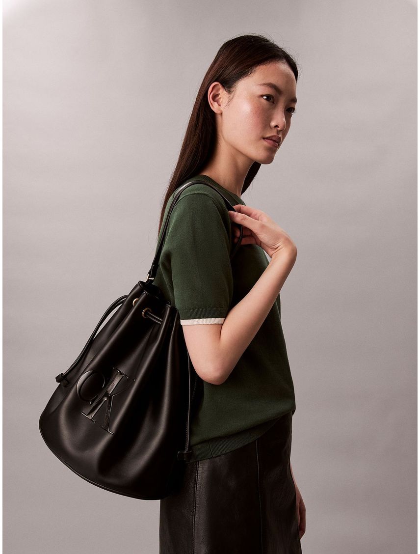 Cartera Bucket Con Logo Monograma Grabado