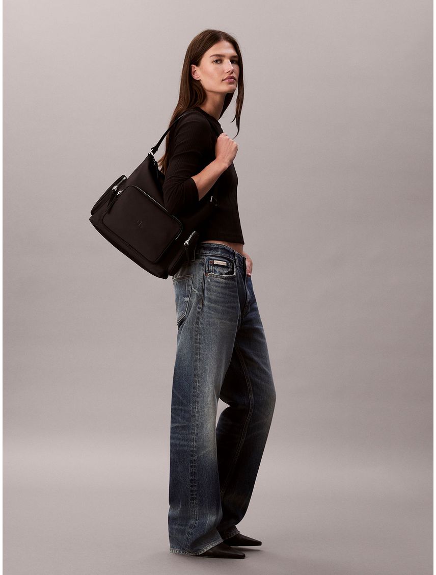 Cartera De Mano De Nailon De Satén Suave