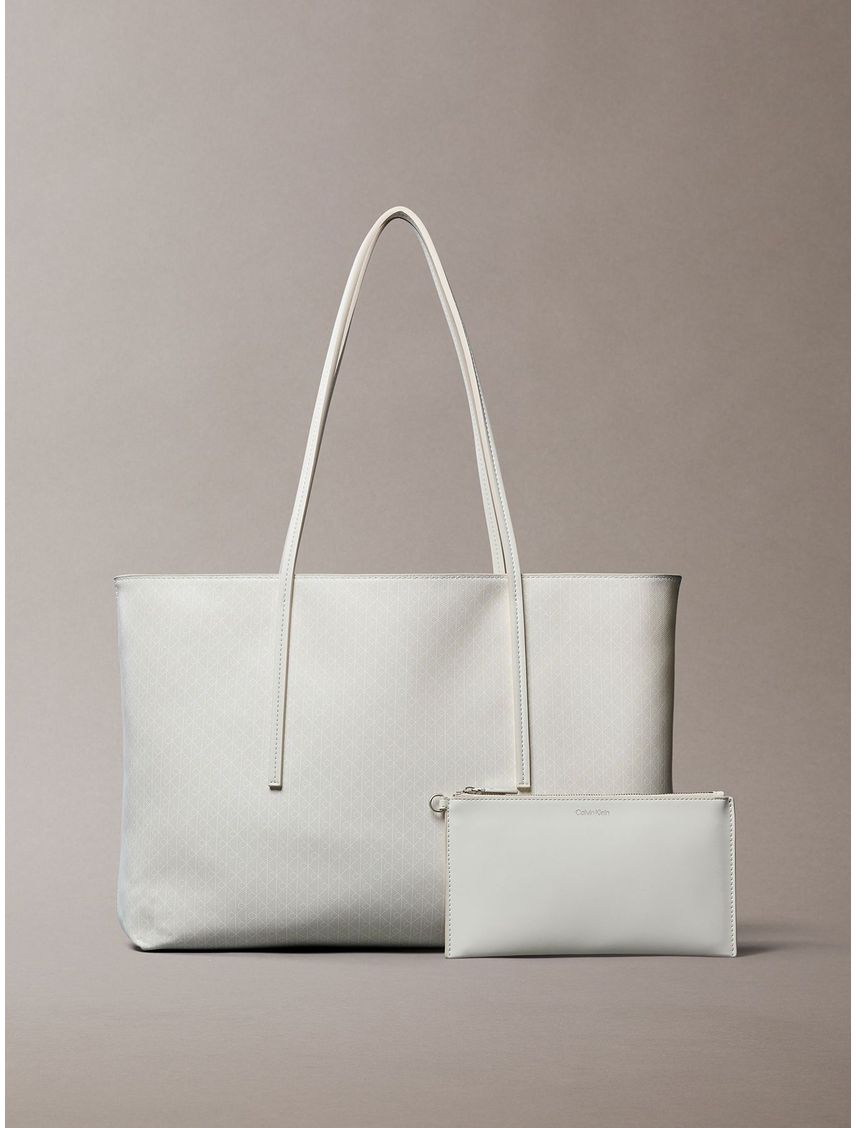 Cartera Tote Con Estampado De Monograma