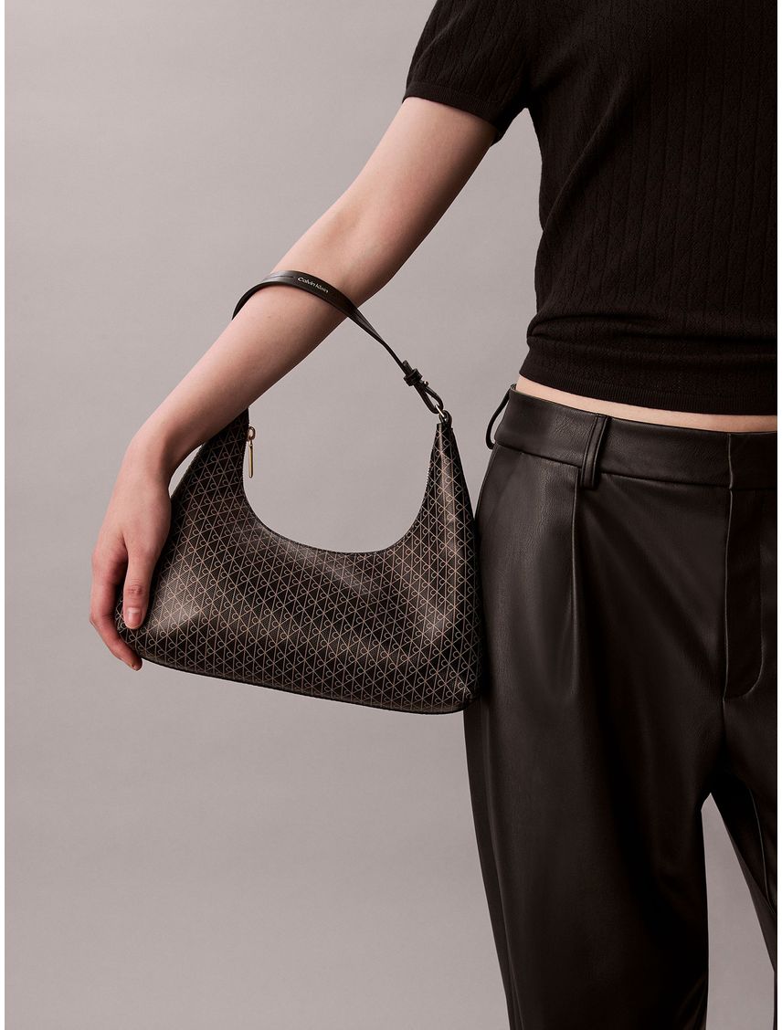 Cartera De Hombro Con Estampado De Monograma