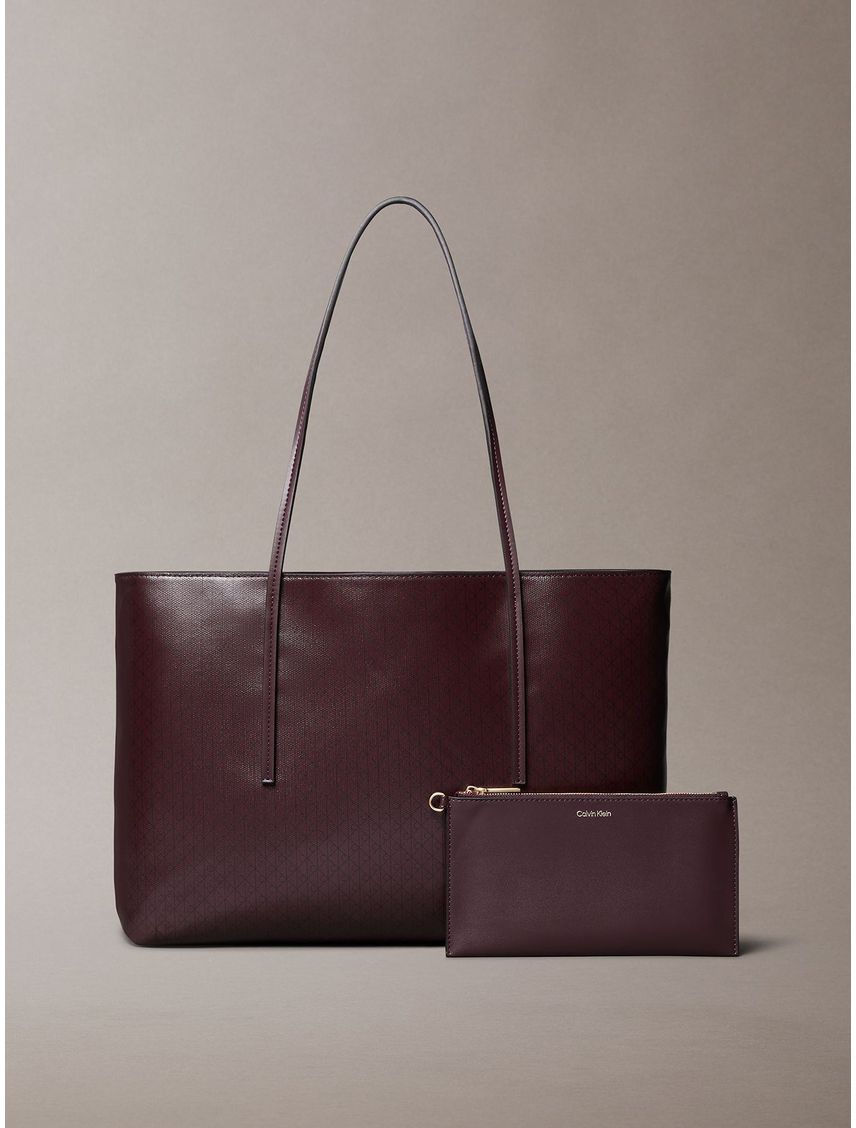 Cartera Tote Con Estampado De Monograma