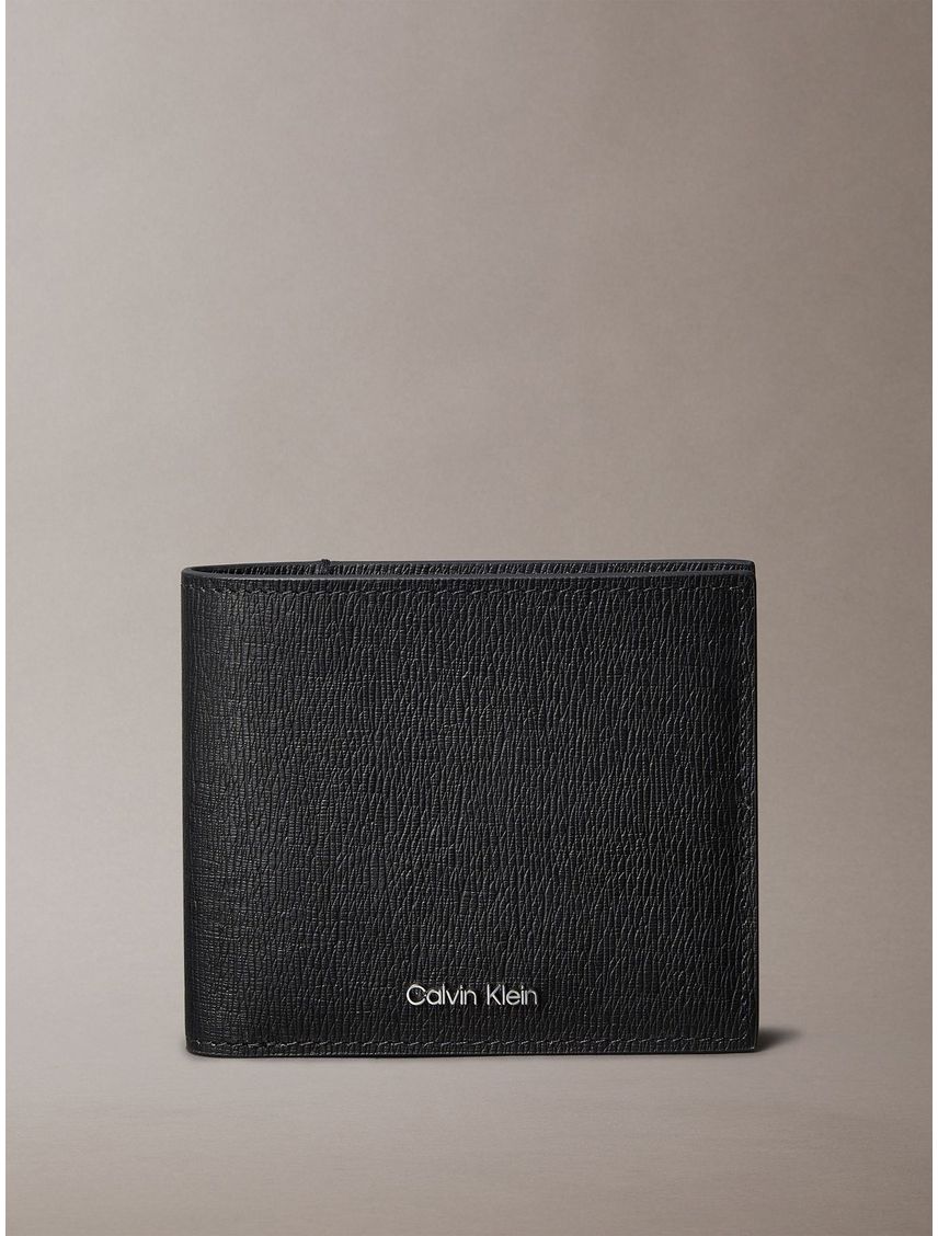 Billetera Plegada de Cuero Saffiano