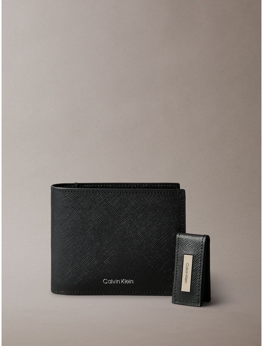 Set de Billetera y Clip de Billetes En Cuero