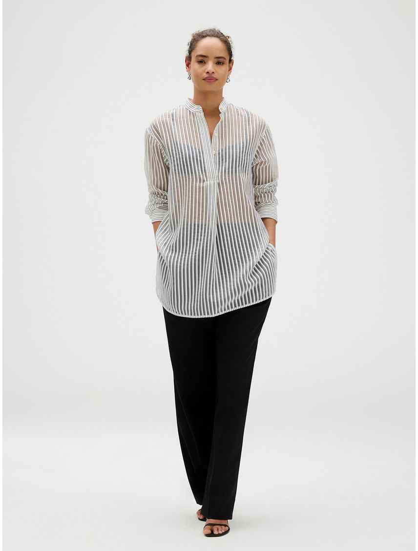 Blusa Popover de Jacquard a Rayas