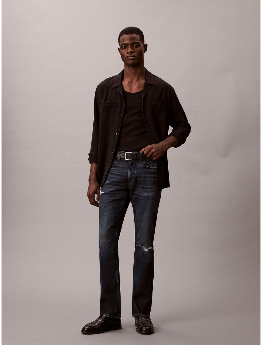 Jeans Slim con Detalles Rotos En Tono Deep Dusk