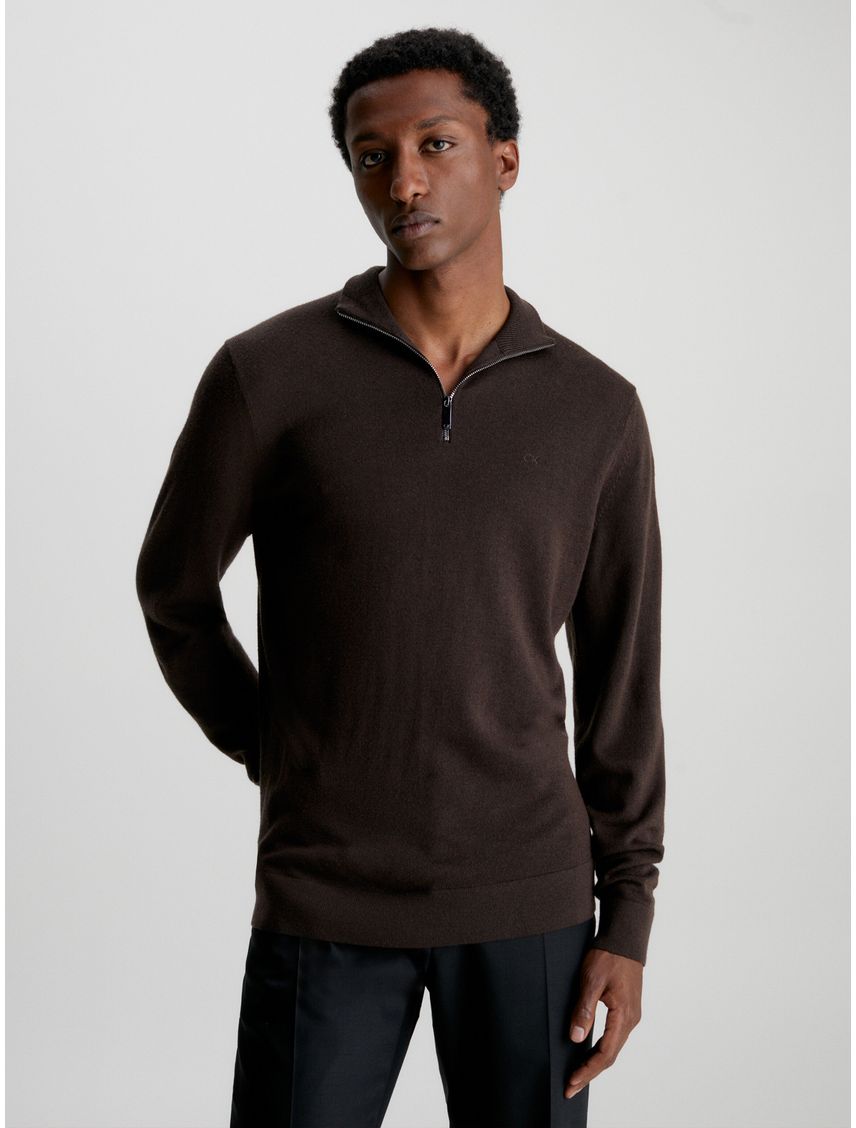 Sweater con Cierre Merino Quarter
